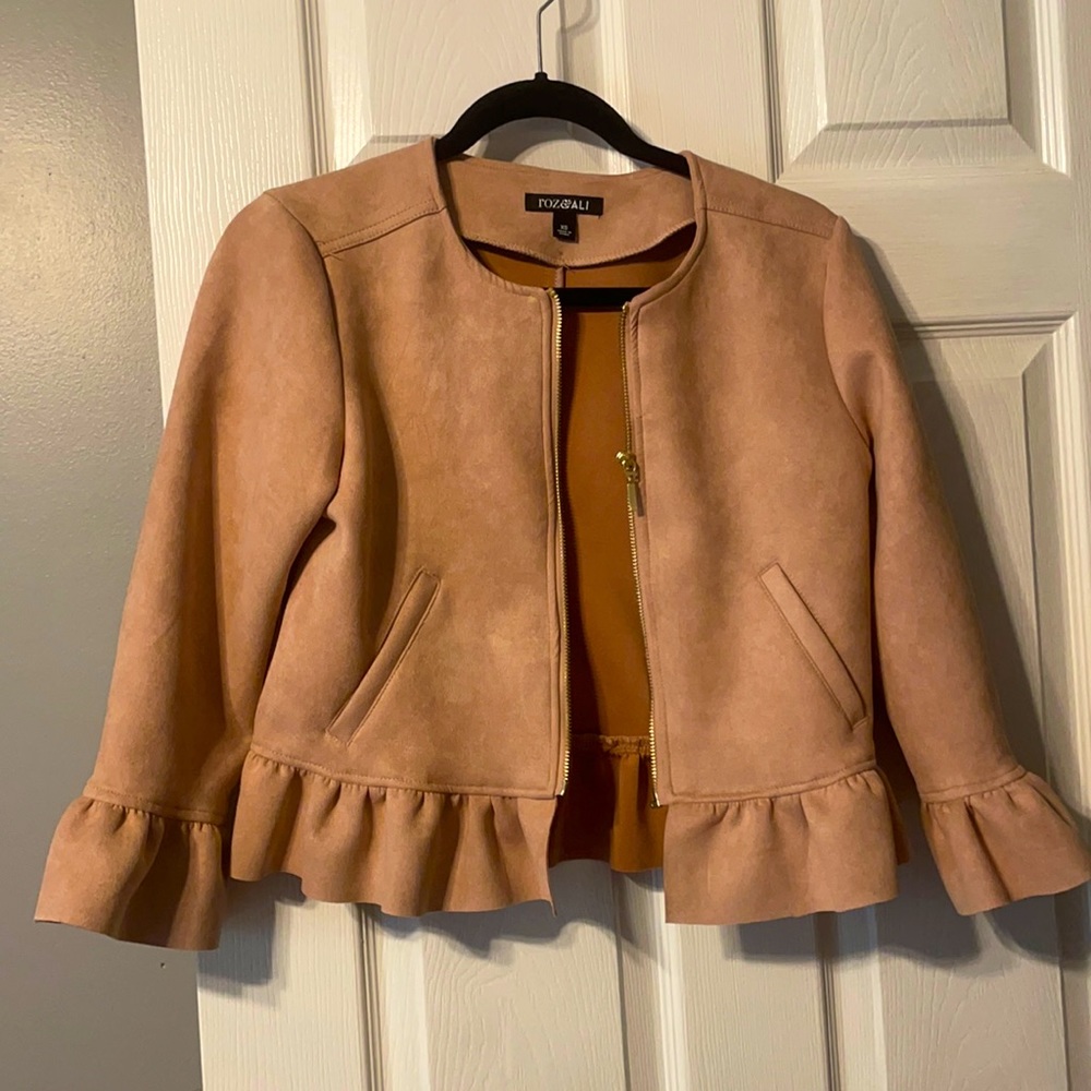 Roz & Ali Pink Suede Blazer